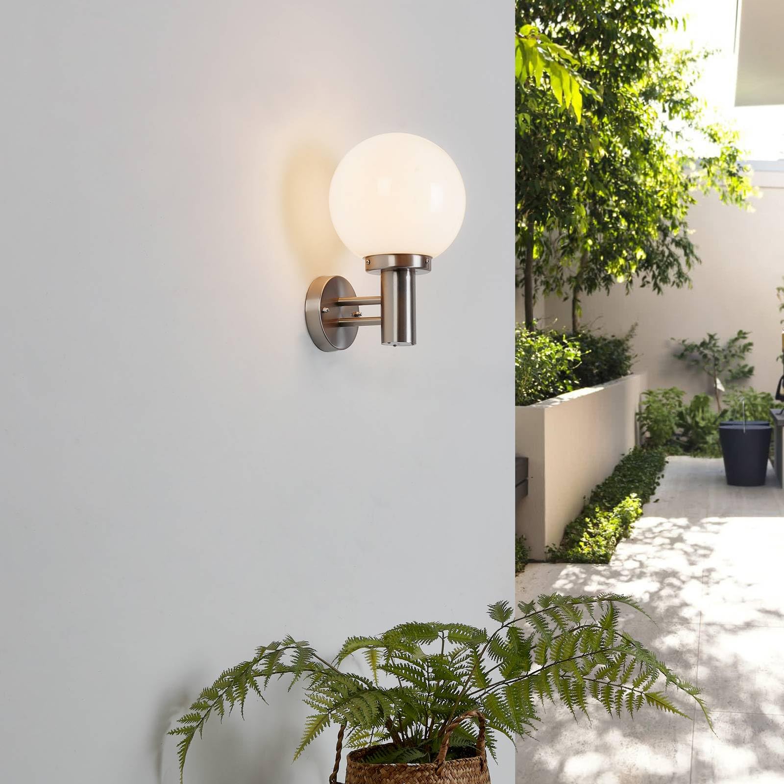 Lindby Applique da esterni (Moderno) colore Grigio, in Acciaio Inox parete esterna/parete casa abitazione terrazzo und balcone