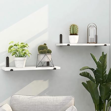 Amazon Co Jp ウォールシェルフ 壁掛け棚 おしゃれ 天然木製 2個セット 壁面収納 飾り棚 取り付け簡単 インテリア リビング トイレ 寝室 プレゼント ホーム キッチン