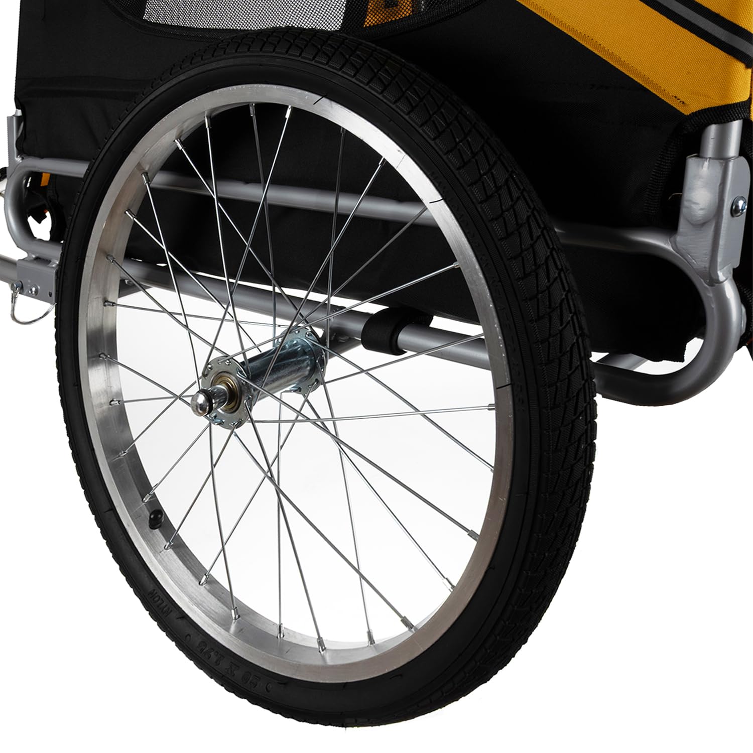 Purlov Remorque de vélo pour chien jusqu'à 40 kg, avec ceinture de sécurité, moustiquaire, housse de pluie, pneus 20" et cadre en acier