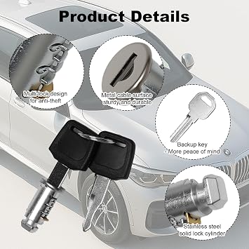 4 Pack Lock Cores with Keys Compatible with Thule One-Key System, Lock Cylinder with Key for Bike Rack, Roof Cargo, Ski Rack, Towers (4)