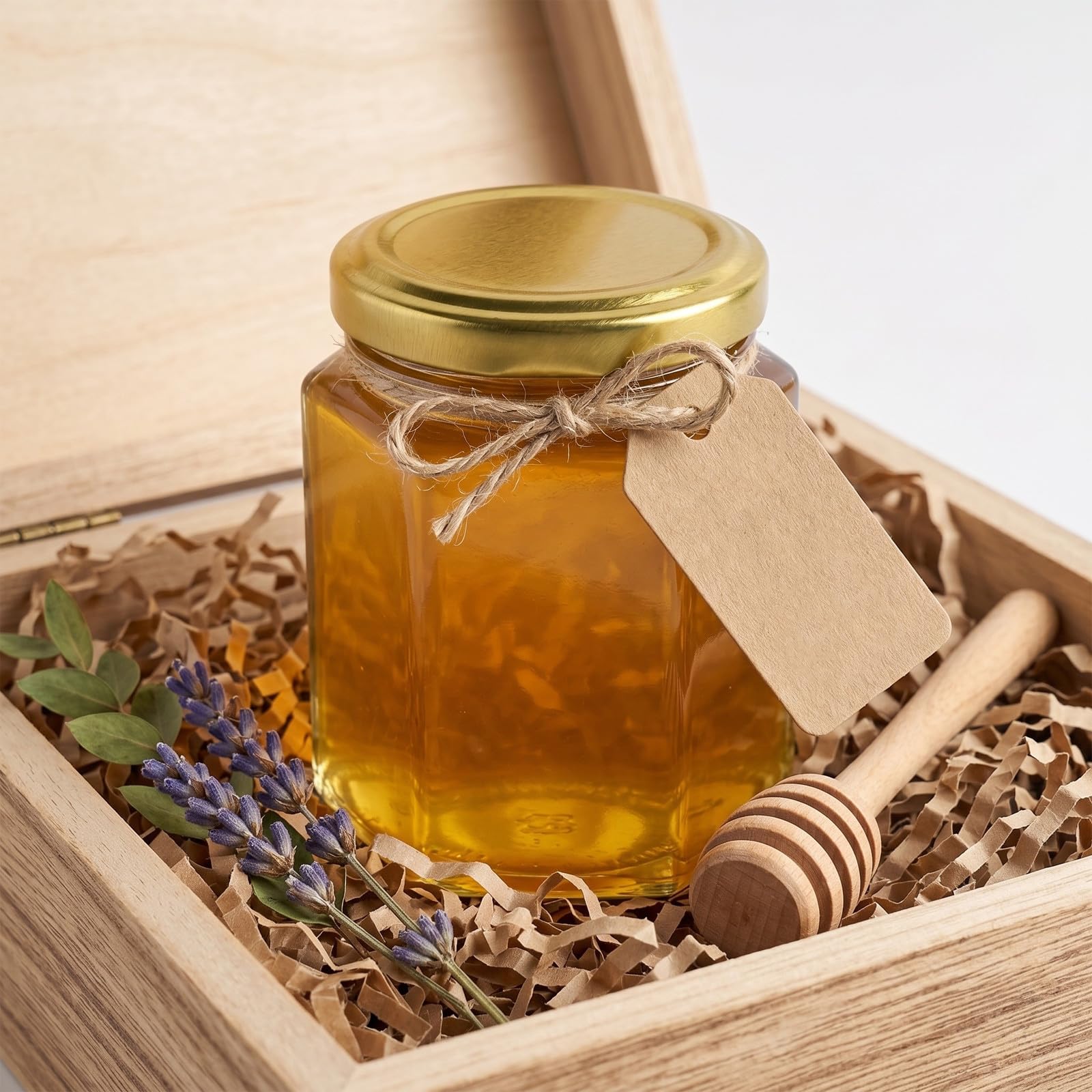 Operitacx 8 frascos de vidrio hexagonales pequeños con tapa, mini recipientes para miel, botellas de almacenamiento de mermelada a prueba de fugas de 180 ml/6 oz para salsa de chile, miel, mermeladas,