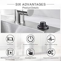 Vista 4 de Kit de interruptor de aire SinkTop (botón largo de latón completo) para eliminación de basura, bronce aceitado inalámbrico