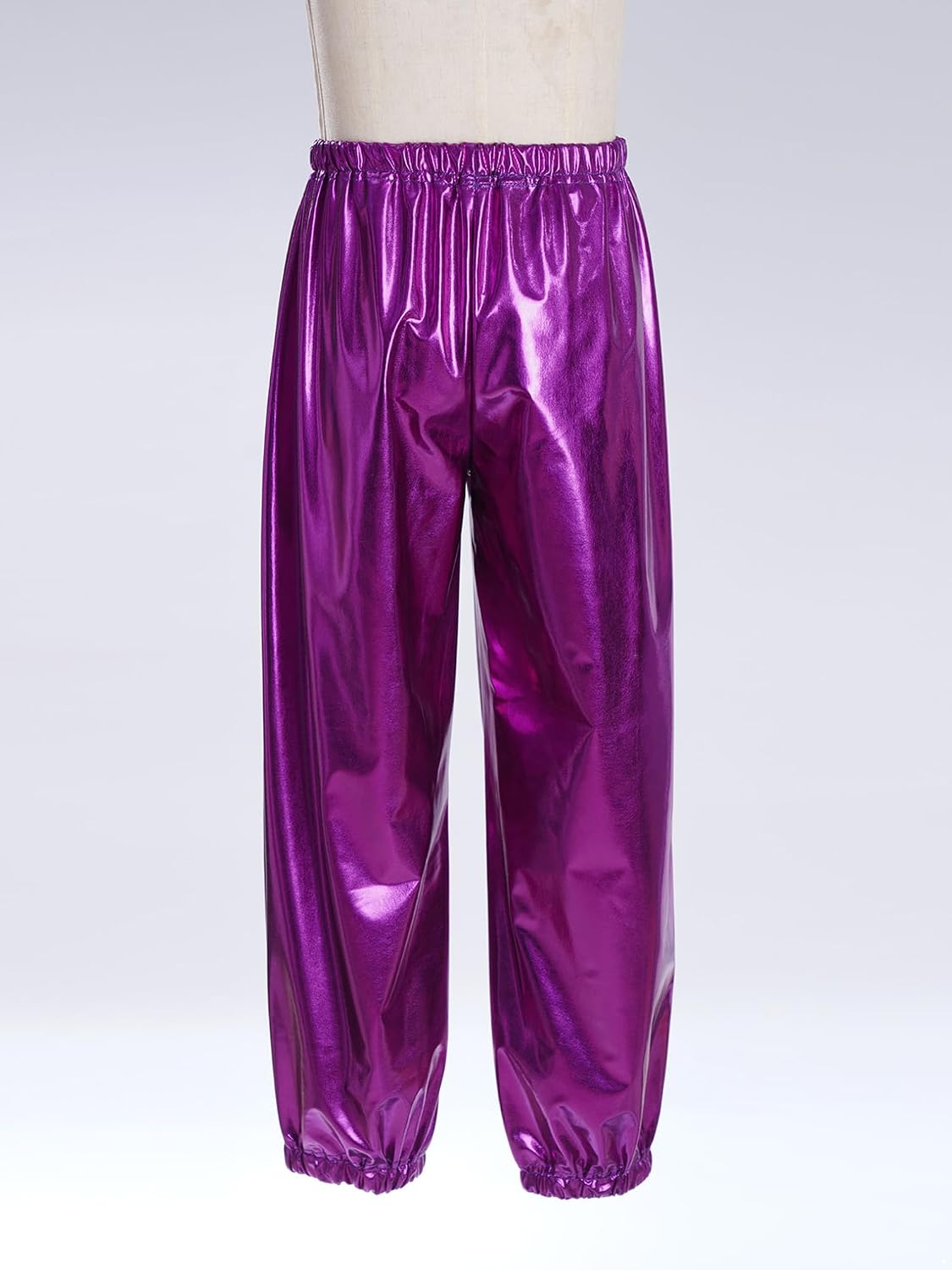 Hularka Kids Girls Sparkle Metallic Hip Hop Street Dance Harem Pants Yoga Sweatpants Trousers Performance Costume