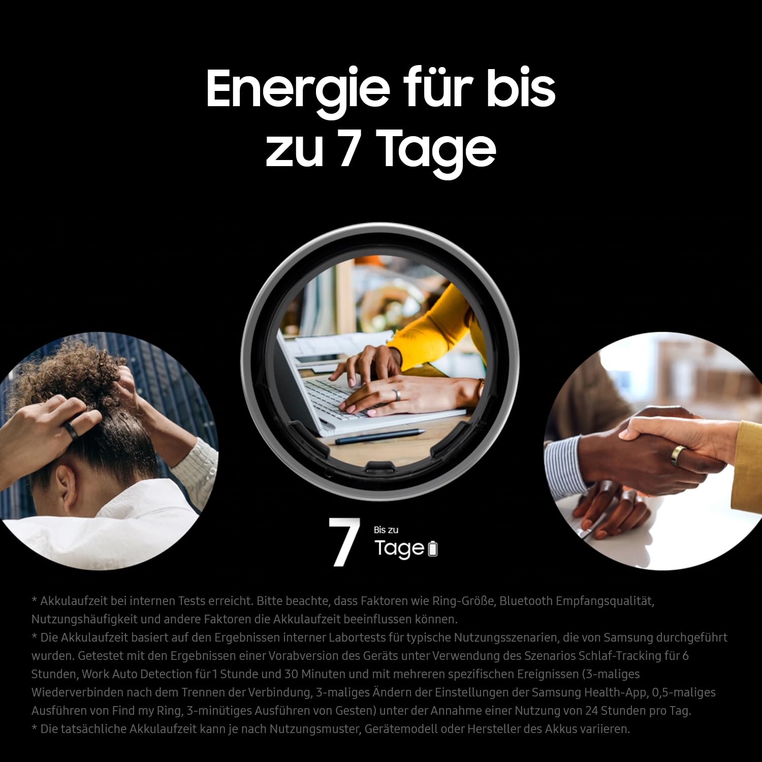 Samsung Galaxy Ring, Smart Ring mit Titan-Gehäuse, Samsung Health mit AI, Schlaftracker, Fitness Tracker, Größe 14 (US), Titanium Black