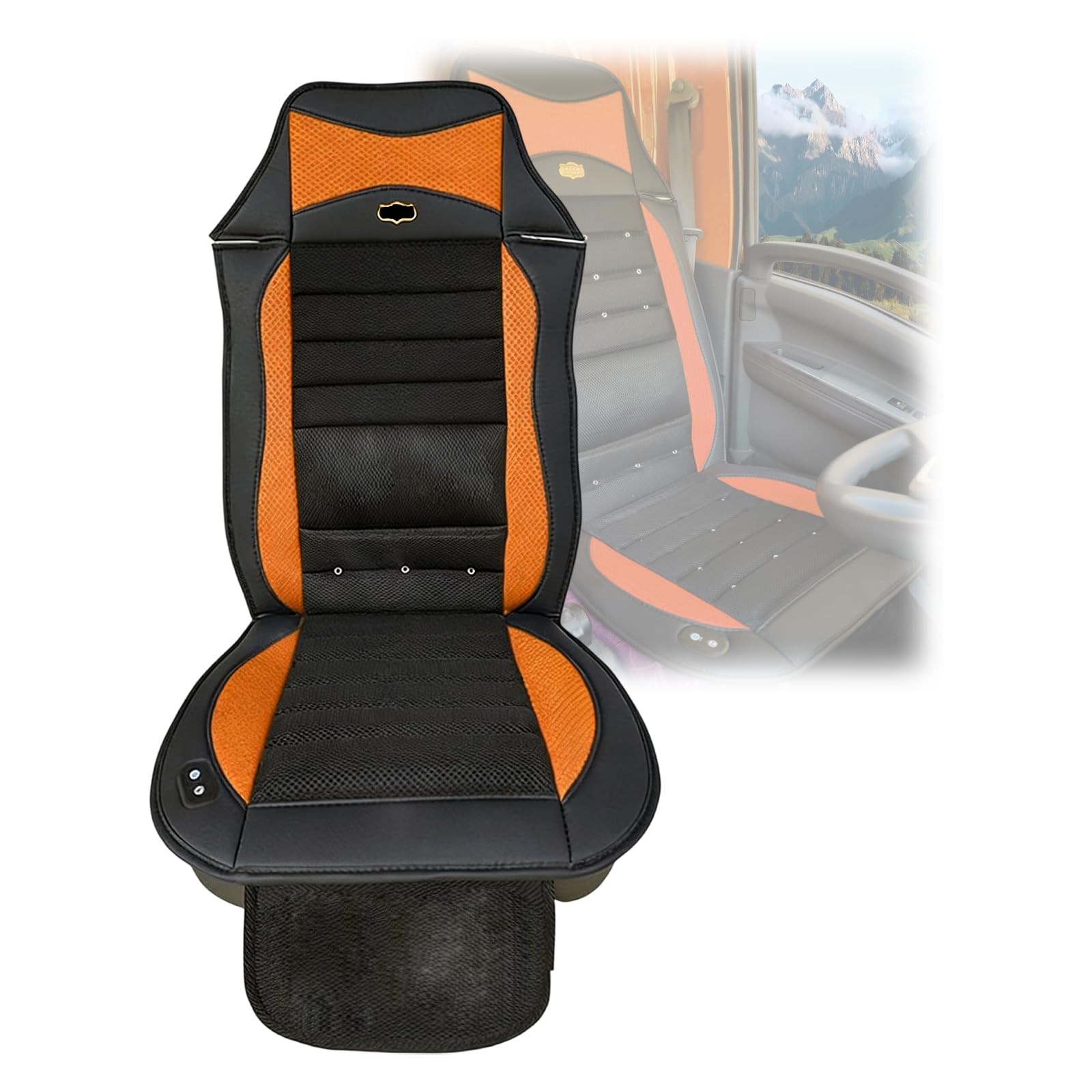alloneslife 24V Cushion Feature Efficient Ventilation Systems for Enhanced Cooling Comfortable During Driving Conditions Lumbar Car Pad