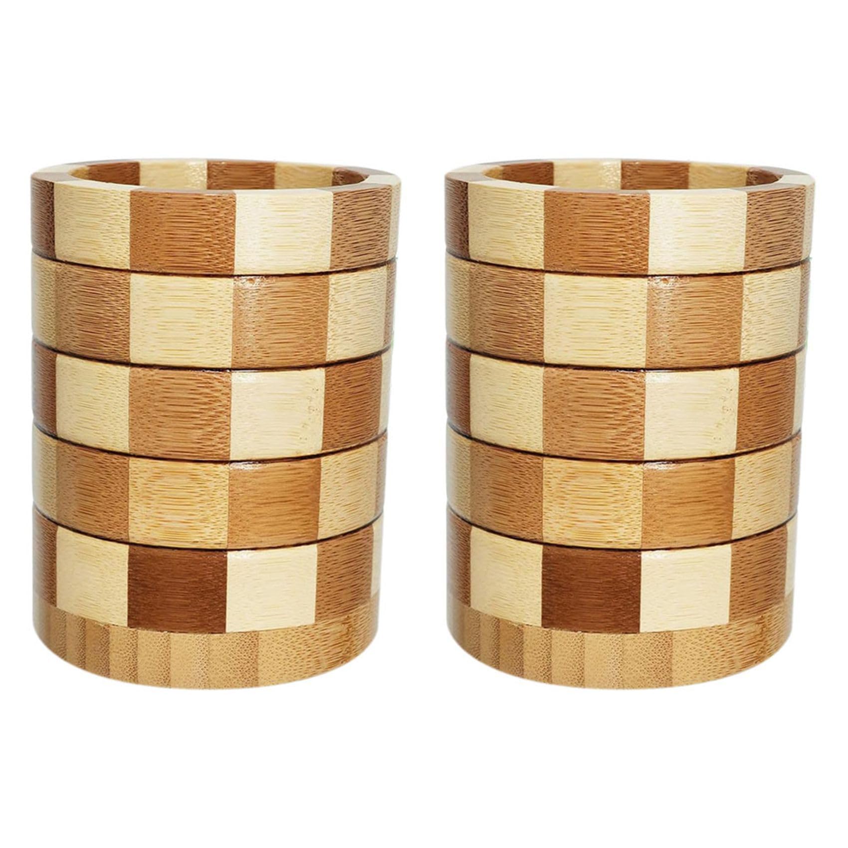 Hndhbfgrt 2X Bamboo Silverware Holder, Silverware Organizer, Utensil Holder for Kitchen Countertop