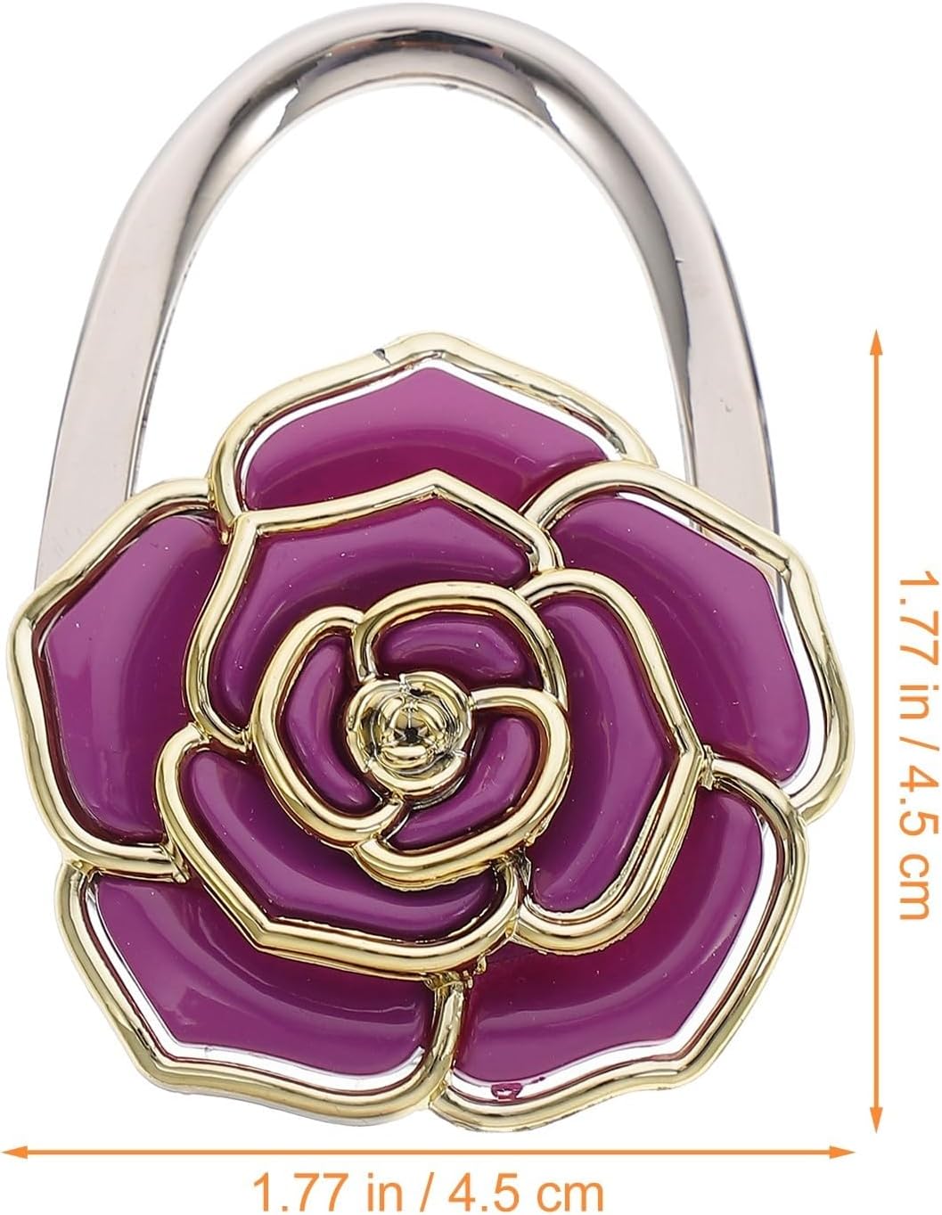 Rose Flower Shaped Folding Handbag Hanger for Table, Purple image 2