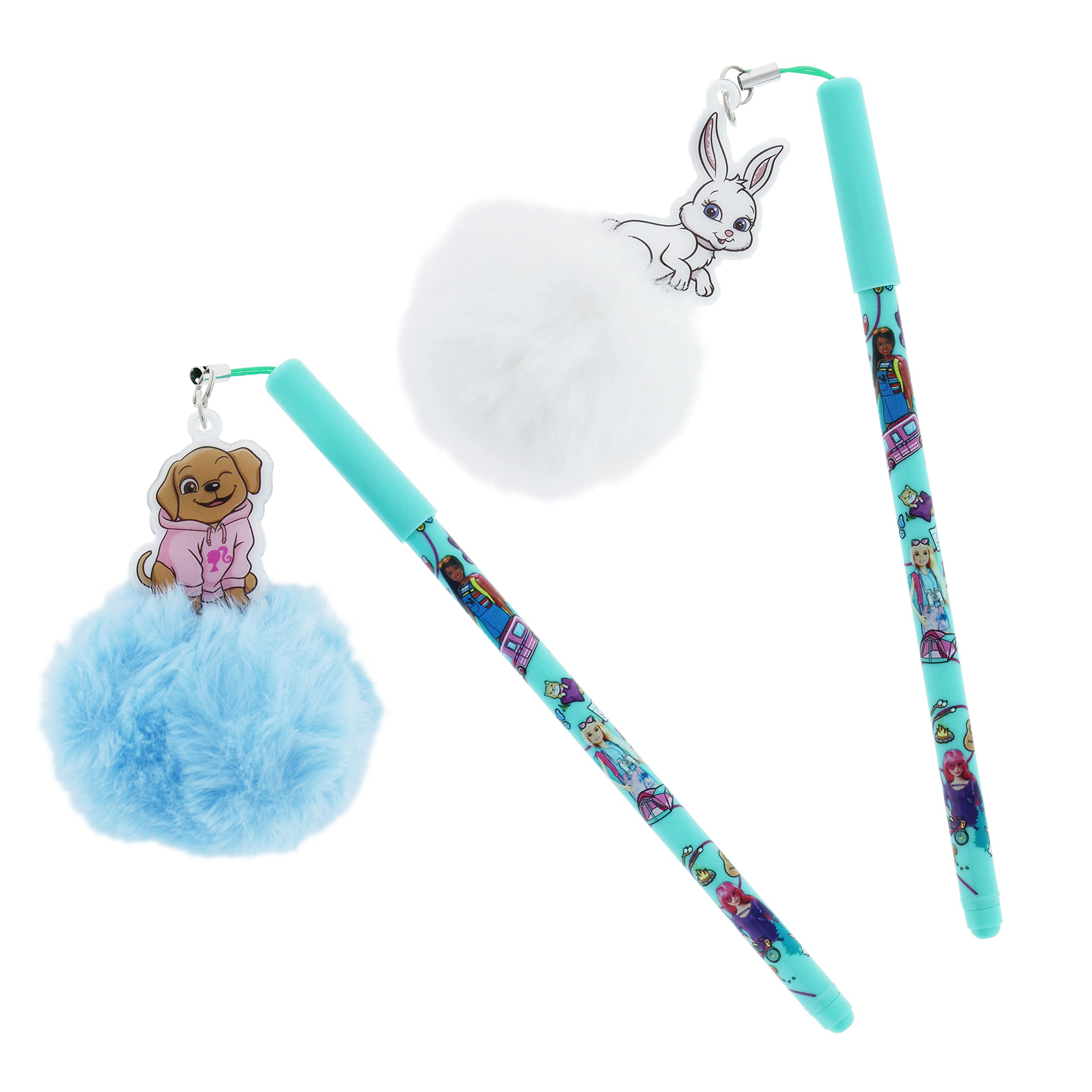 Barbie Pom Pom Pen | Blue Dog or White Rabbit | Writing Pen | Barbie Accessories