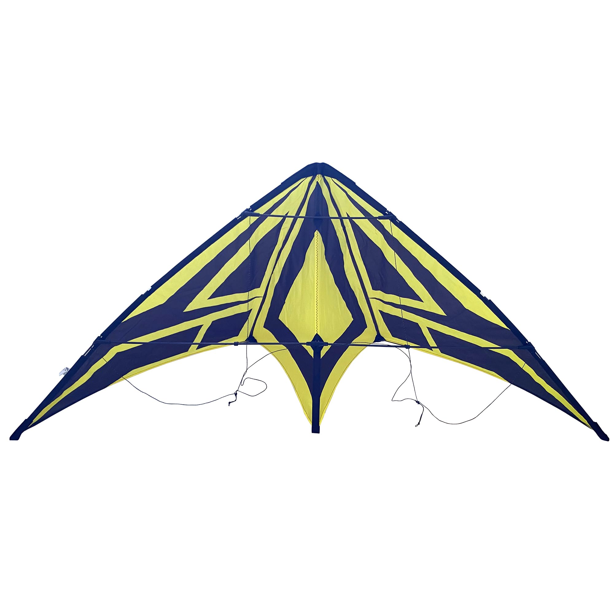 Cerf-volant acrobatique professionnel, cerf-volant de sport double ligne, motif géométrique noir et jaune, 160 x 73 cm, jouet de jeu en plein air pour la plage