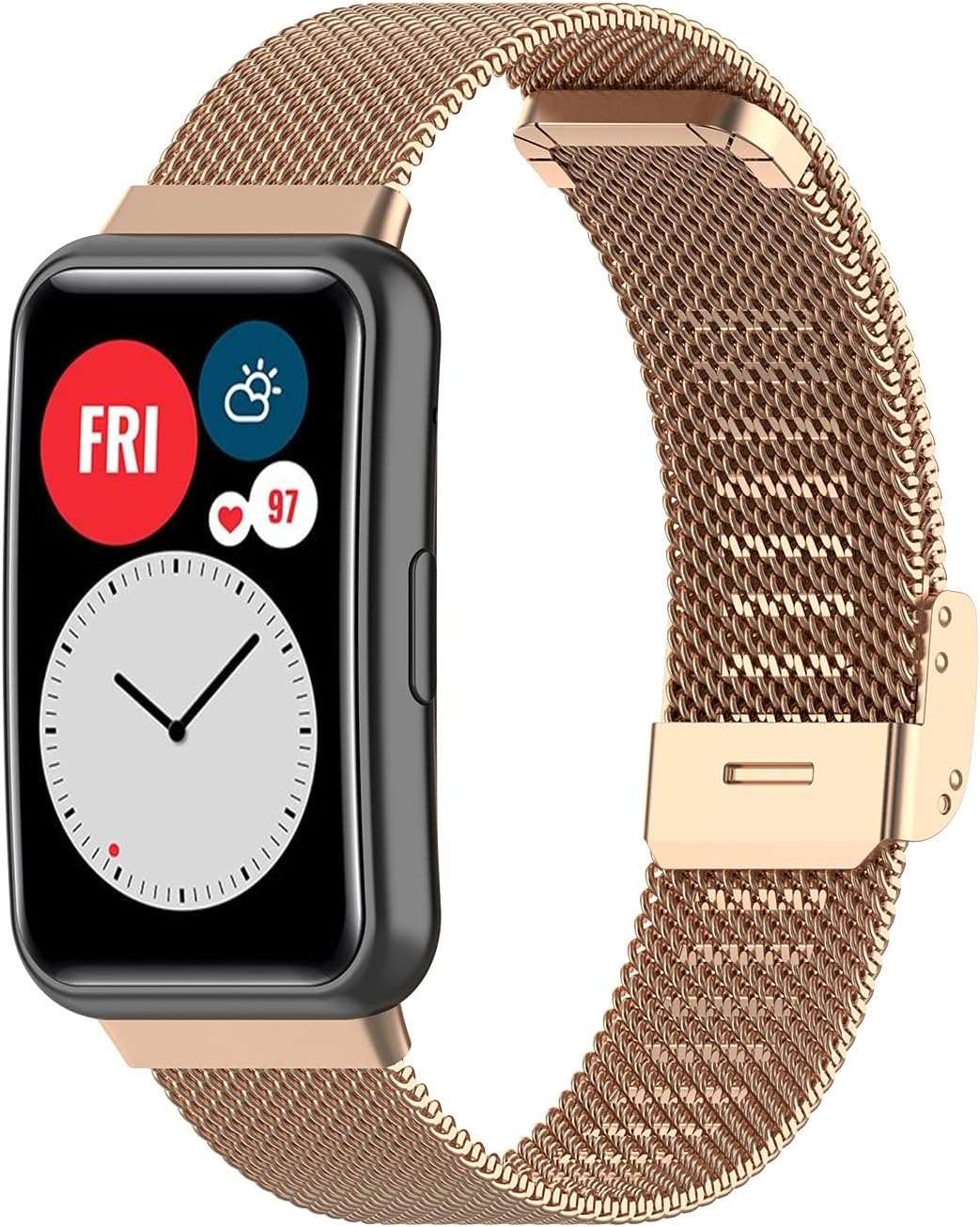 Compatible with Huawei watch fit Bands Women Men,Stainless Steel Metal Band Mesh Replacement Bracelet Wristband for Huawei watch fit Bands