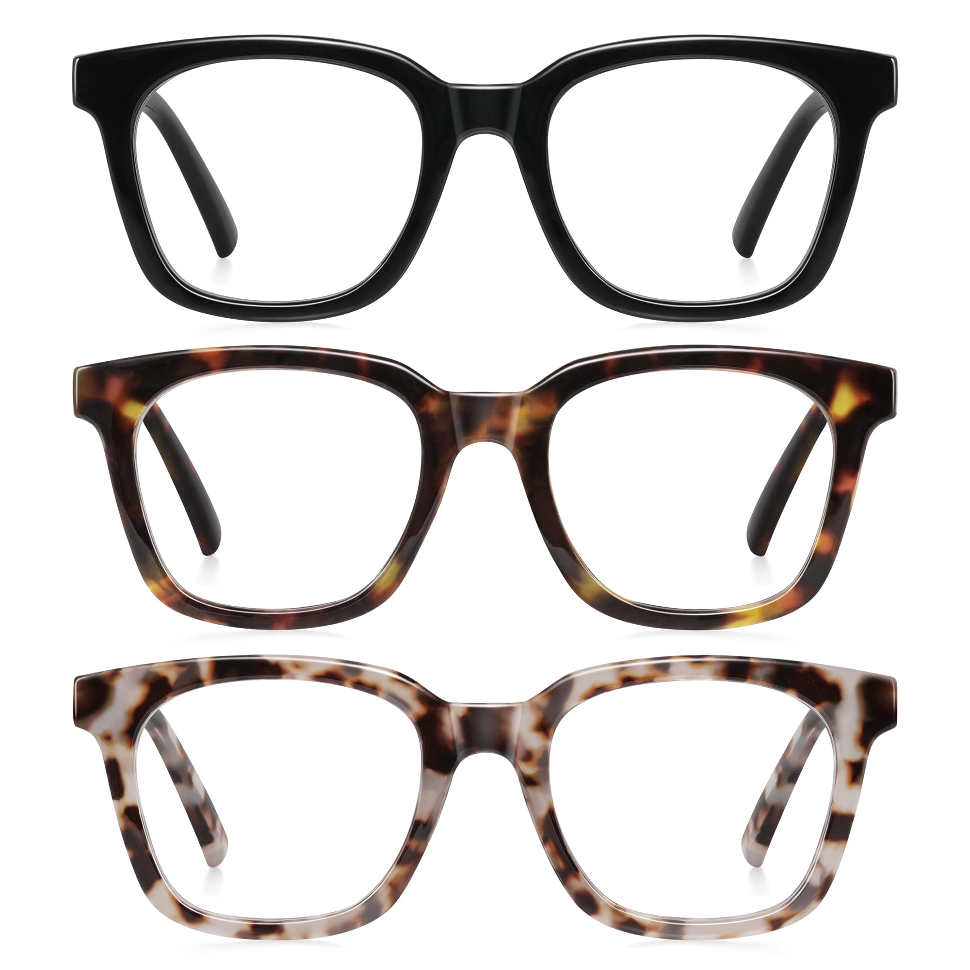 reading glasses for women men - blue light blocking magnifying readersoprah square anti-glare computer eyeglasses
