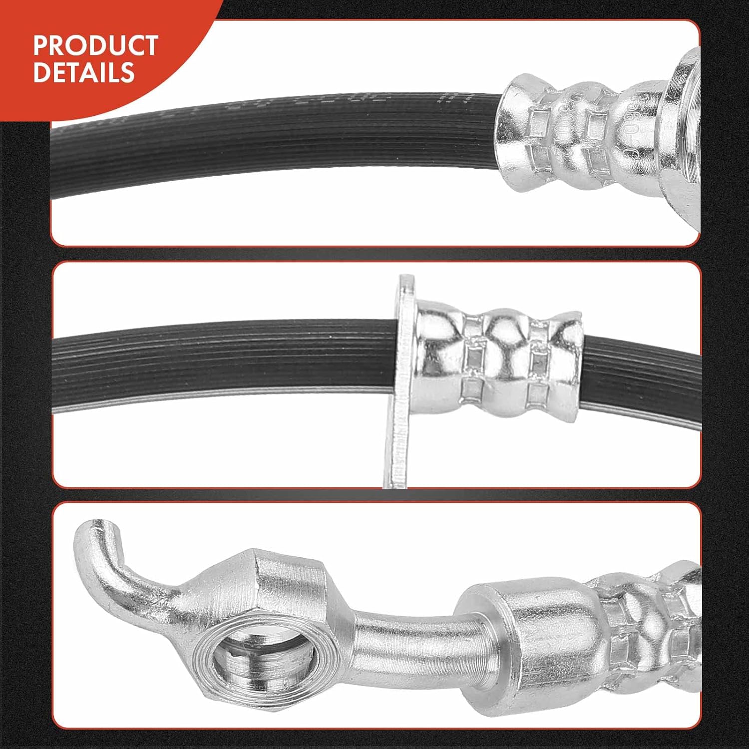 A-Premium Front Driver and Passenger Brake Hydraulic Hose Compatible with Select Toyota Models - RAV4 1998-2003 Electric 1996-2000 2.0L - Replace# 9094702781(Pack of 2)