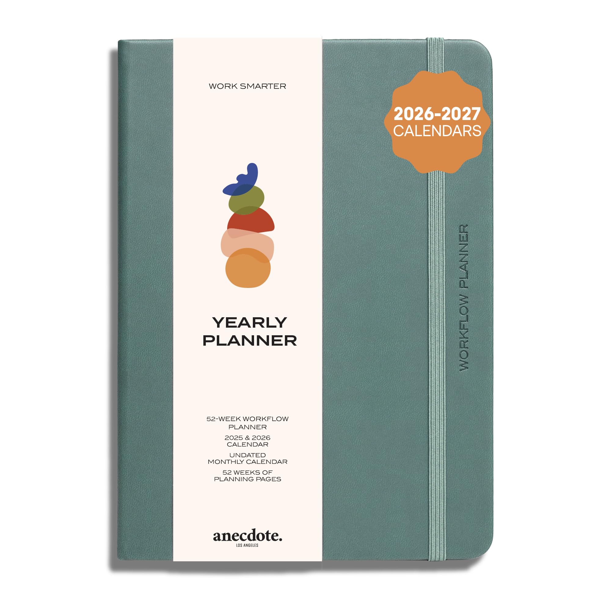 Anecdote Planner w/ 2026-2027 Calendar Yearly Planner Vegan Leather Cover