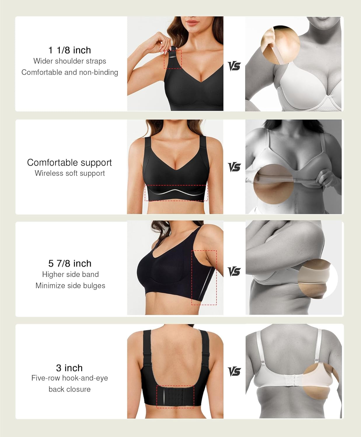 Popilush Bras for Women Wireless Seamless Push Up Bra No Underwire Comfy Supportive Tshirt Bralette - Image 4