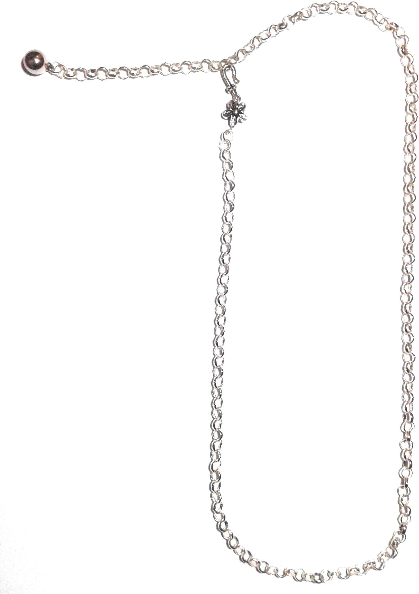Town of Trinkets Silver 6mm Ring Belly, Waist Chain for Girls,Wearable on Jeans -Pants -Shorts