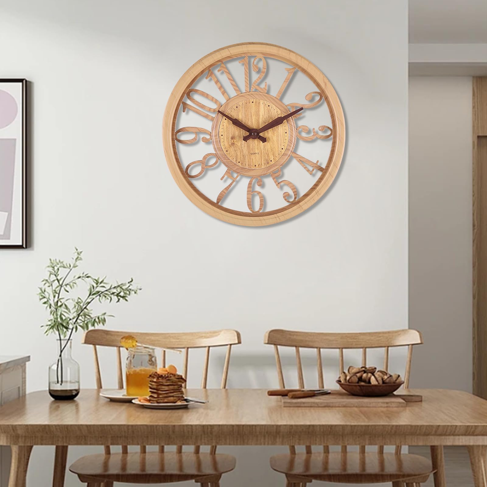 Ergocar Orologio Da Parete In legno Retrò, Orologio Da Parete Silenzioso E Senza Tick, Adatto Per Decorare Soggiorno, Ingresso, Cucina, Ufficio