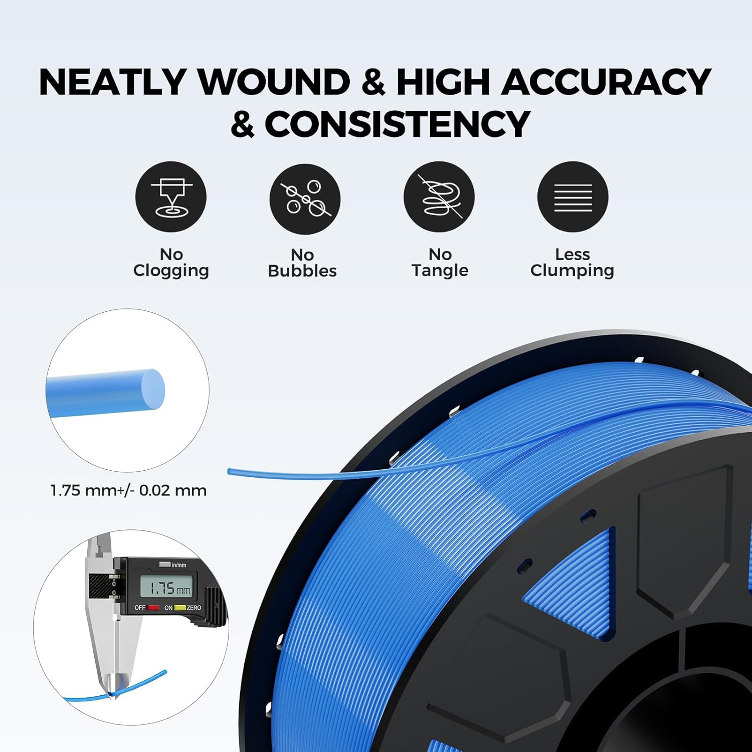 Creality Ender PETG 3D Printer Filament 1.75mm 2KG (4.4bs), High Precision, Strong Toughness, Odorless, Better Flow, Moistureproof 3D Printing Ender PETG Filament, Black & White - Image 2