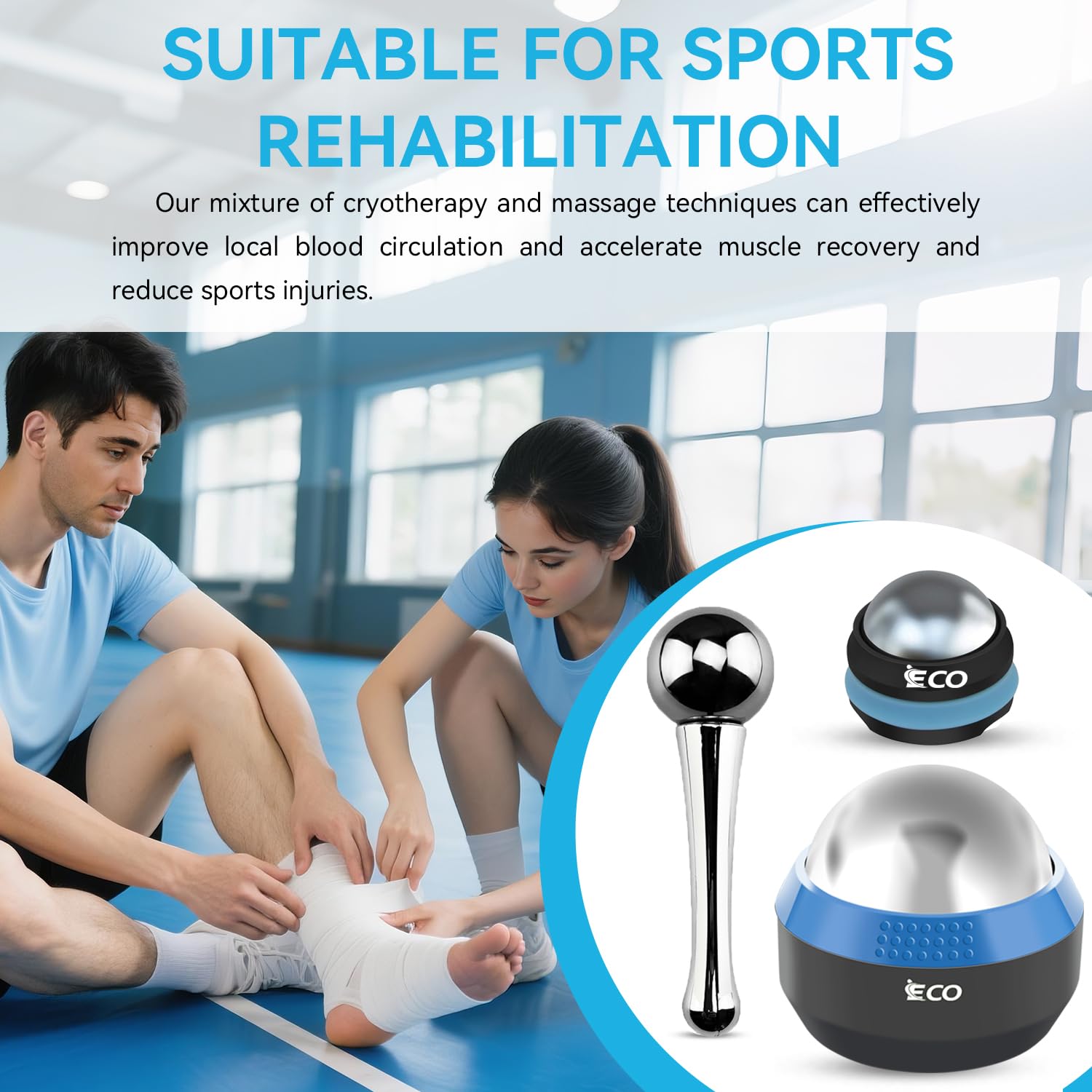 unitedessentialgoods Cryosphere Cold Massage Roller Ball – Ice Cold and Hot for Deep Tissue and Sore Muscle Relief of Stiffness and Stress, Body, Neck, Back, Foot, Plantar Fasciitis, Gifts for Him 3