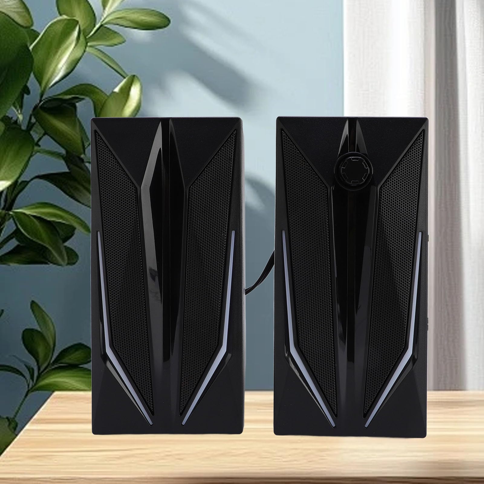 Bewinner Elegante Altoparlante USB con Luce RGB con Consapevolezza Spaziale per PC Desktop Laptop, Piccolo Altoparlante Multimediale per Individui Esperti di Tecnologia