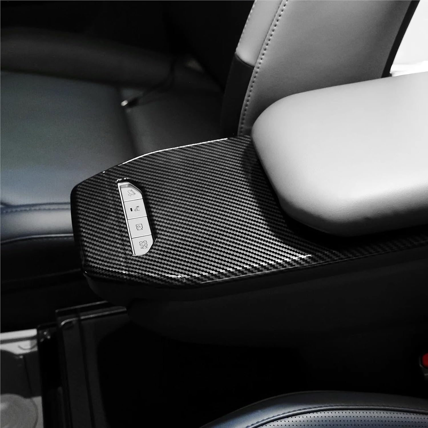 Car Central Armrest Box Pad Center Console Arm Rest Protection Trim ABS Cover Compatible With Kia EV3 Auto Decoration Interior Styling(Wood Grain)