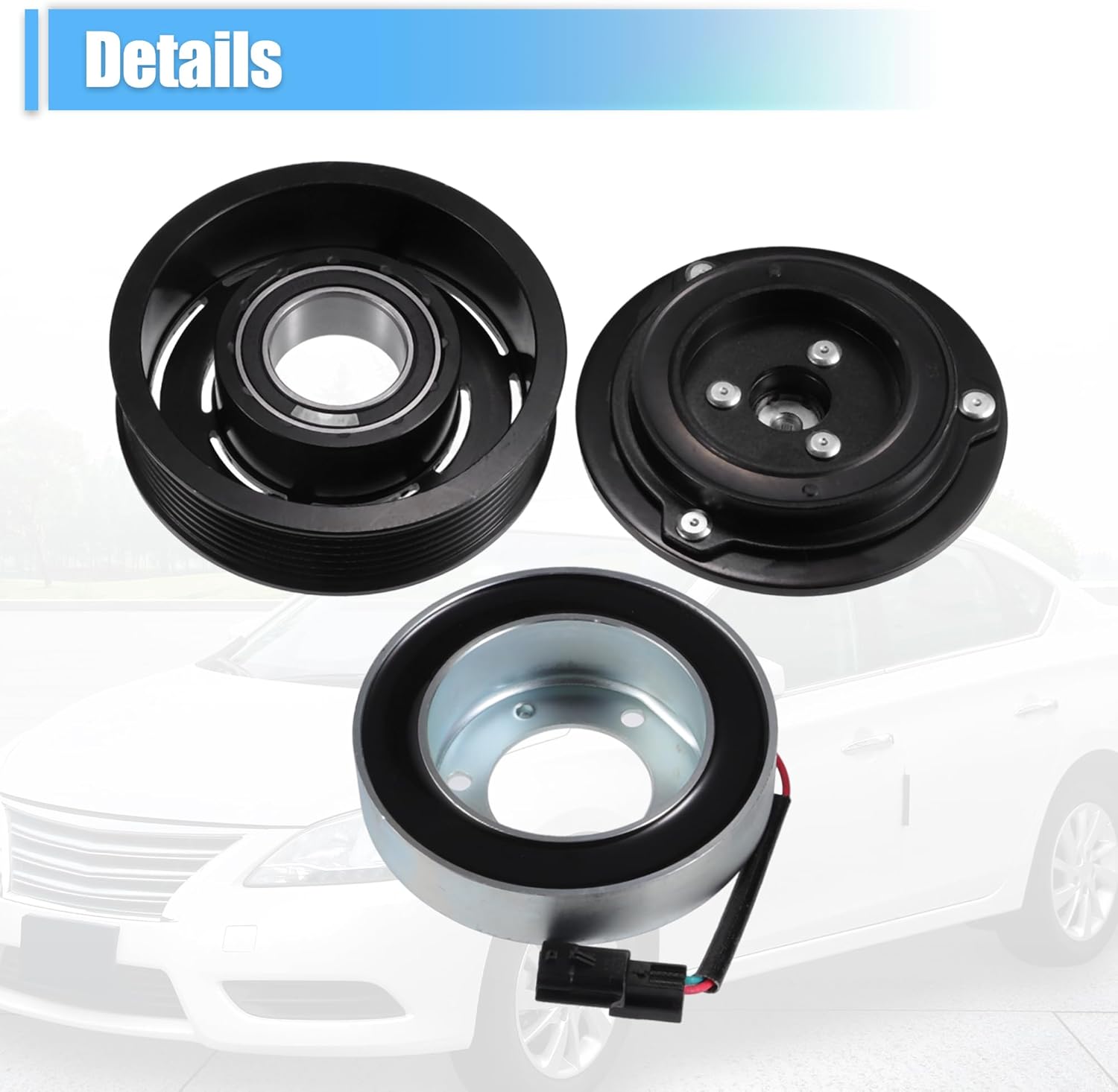 uxcell 1 Set AC Compressor Clutch Kit Replace for NISSAN MURANO 2009-2014 6CYL 3.5L