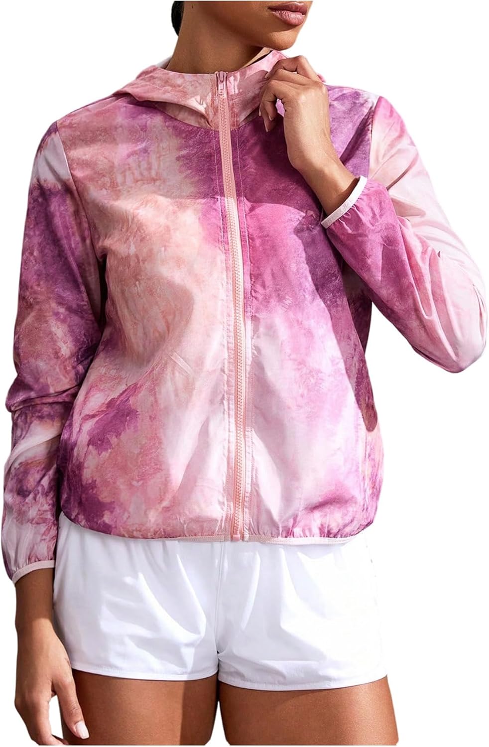 OYOANGLE Women’s Tie Dye Zip Up Sports Jackets...