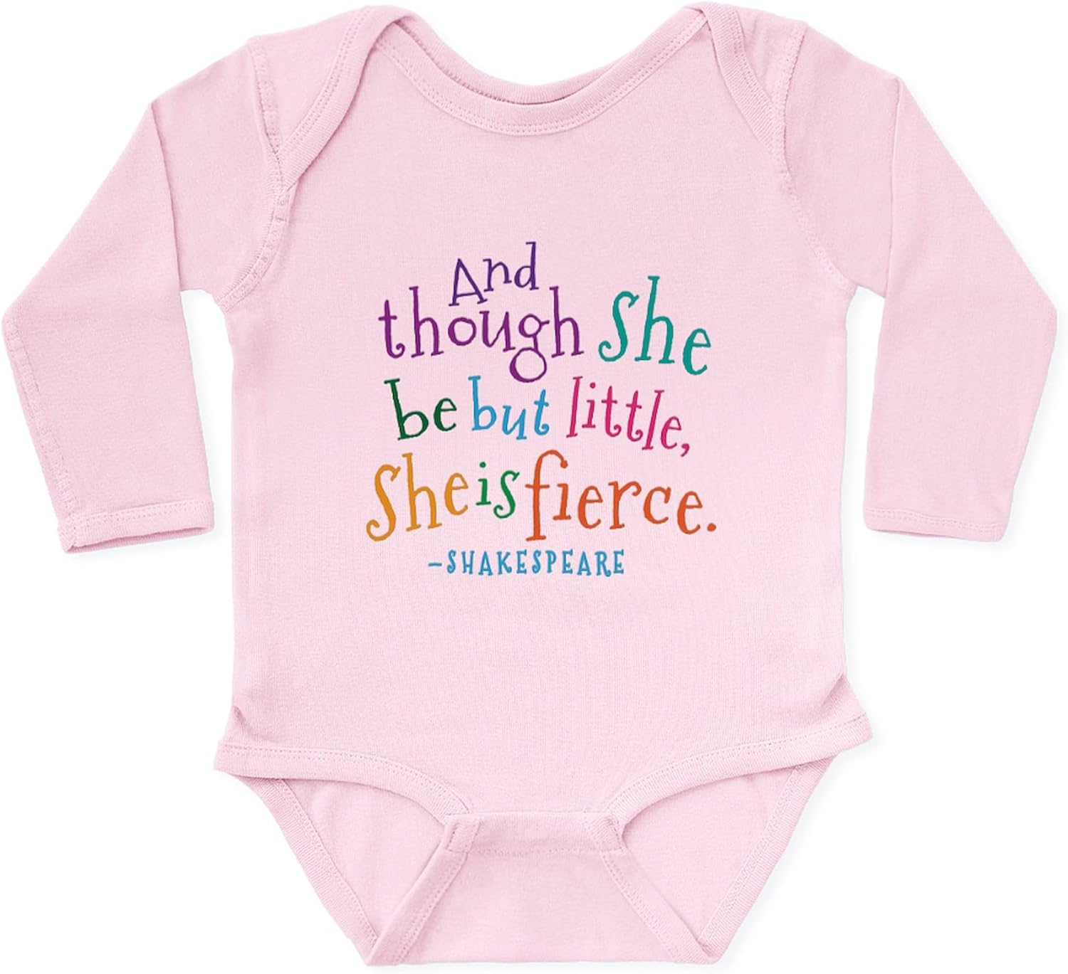 CafePress Shakespeare She is Fierce Quote Body Suit Cute Long Sleeve Infant Baby Bodysuit Romper