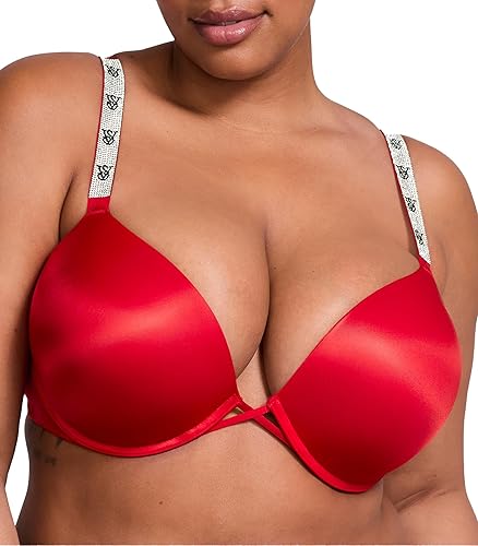 Victoria's Secret Women's Very Sexy Bombshell Adds-2-Cups Push Up Bra, Bras for Women (32A-38DDD) - 36C - Lipstick Red Monogram