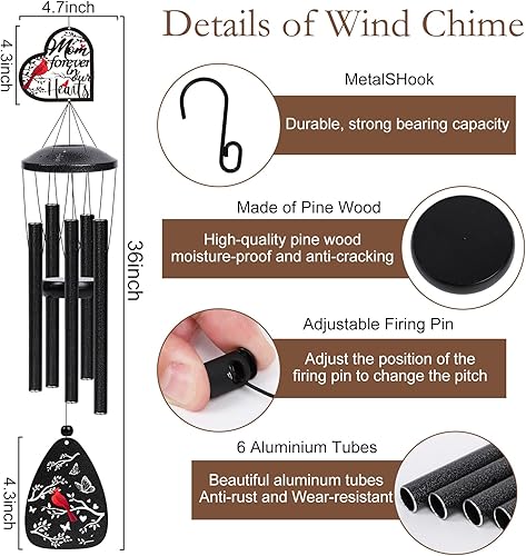 Miniatura 4 de Regalos de condolencias por la pérdida de mamá, campanillas de viento conmemorativas para la pérdida de un ser querido, campanillas de viento,