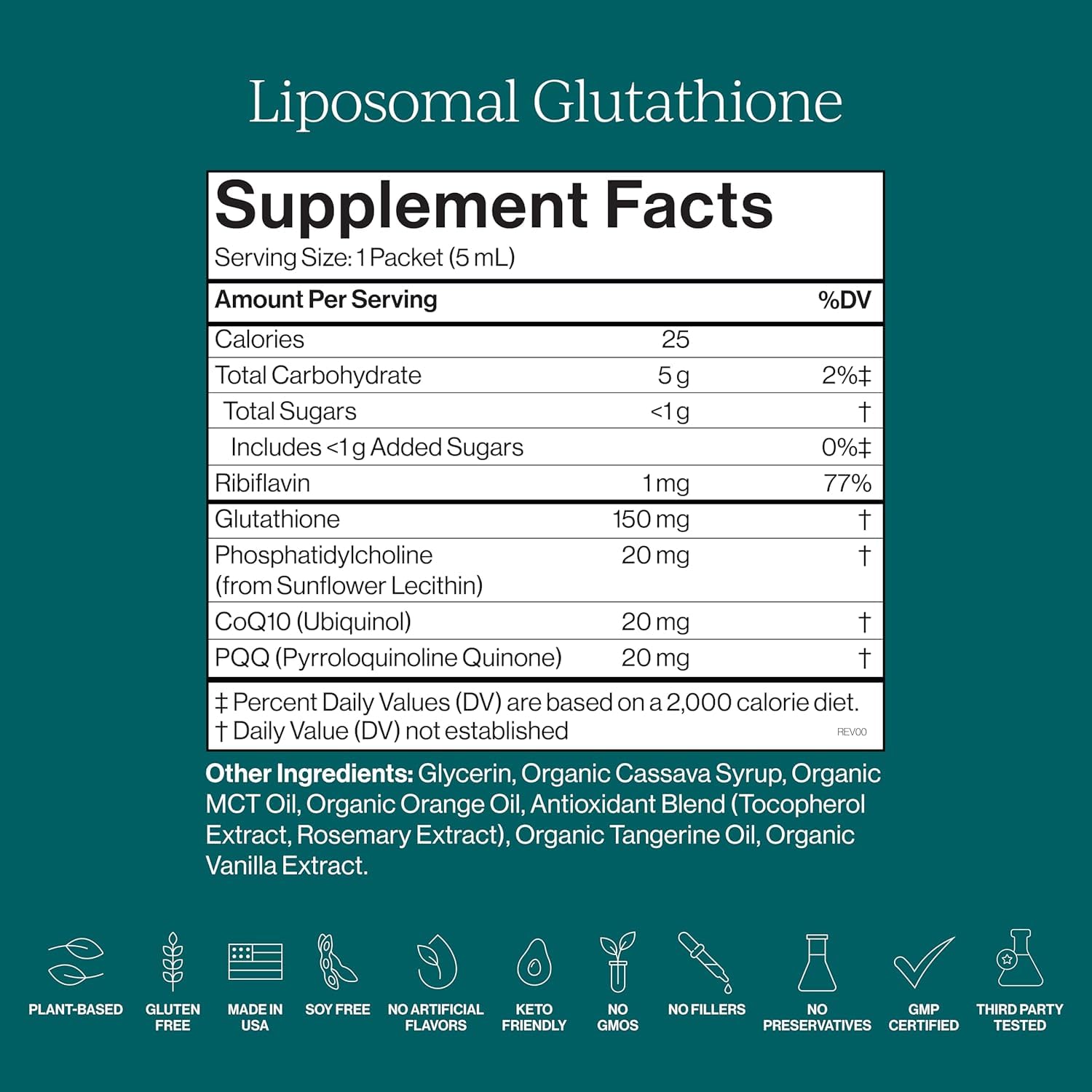 cymbiotika liposomal glutathione ingredients with PQQ & CoQ10, Legacy Packaging ONE PEPTIDE I'LL HAPPILY Size:25 Kilograms (55 lbs) Radiant Glow