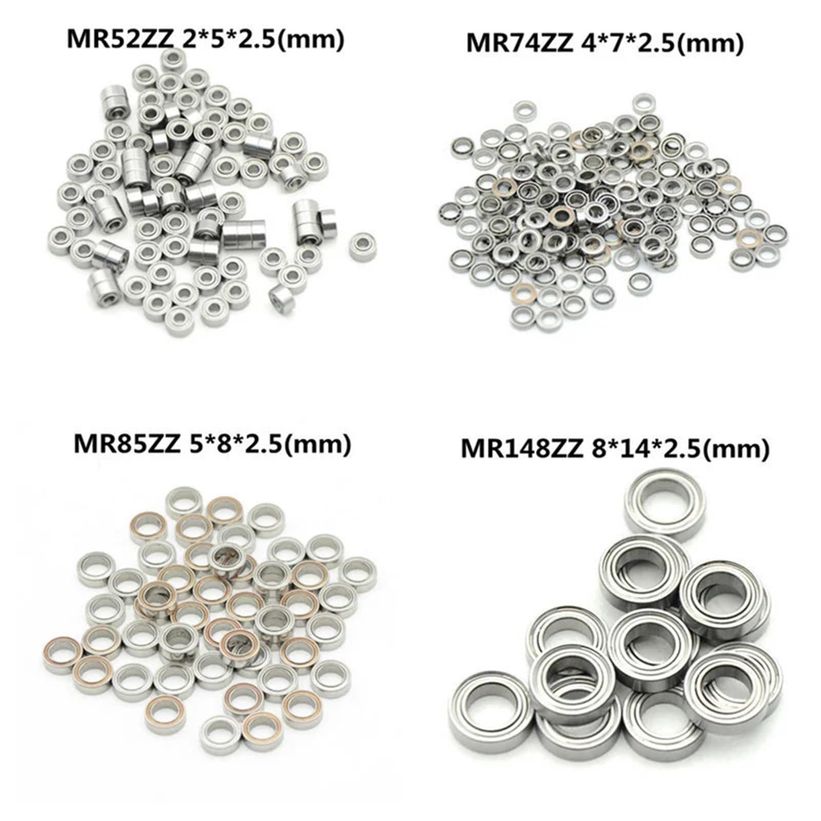 Lote de 10 rodamientos de Bolas con blindaje metálico de la Serie MR: MR52ZZ, MR63ZZ, MR85ZZ, MR95ZZ, MR128ZZ y MR137ZZ.(Mr95zz 5x9x3mm)