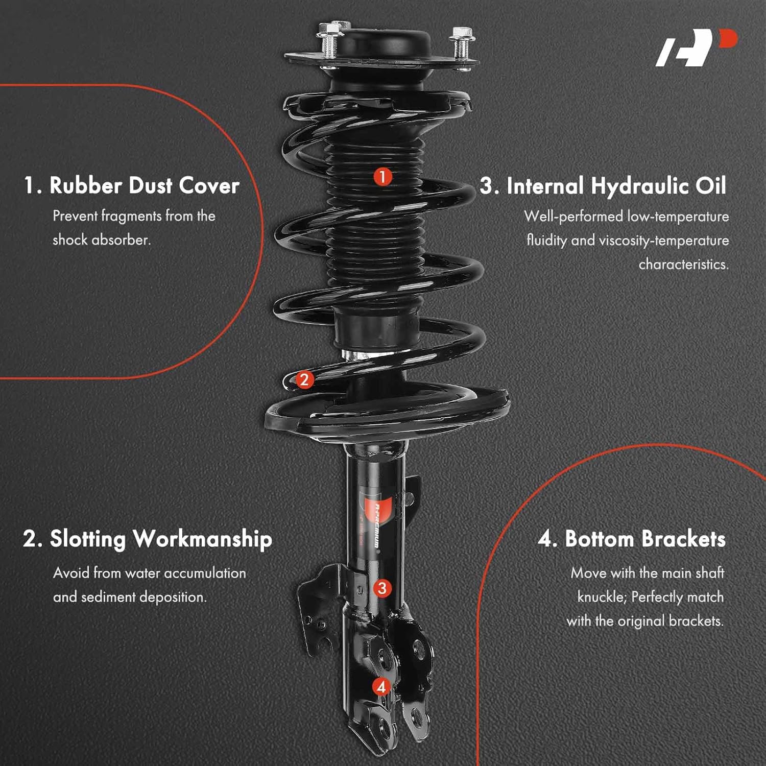 A-Premium Front Strut Assembly Compatible with Lexus ES350 2009 2010 2011 2012-2x Replacement Suspension Complete Strut Shock Absorber with Coil Spring
