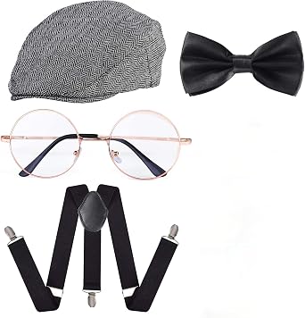 Beelittle 1920s Men Costume Accessories Old Man Costume Grandpa Cosplay Set