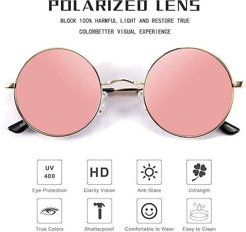 Miniatura 2 de FEISEDY Gafas de sol Steampunk retro redondas polarizadas mujeres hombres gafas de metal B2528