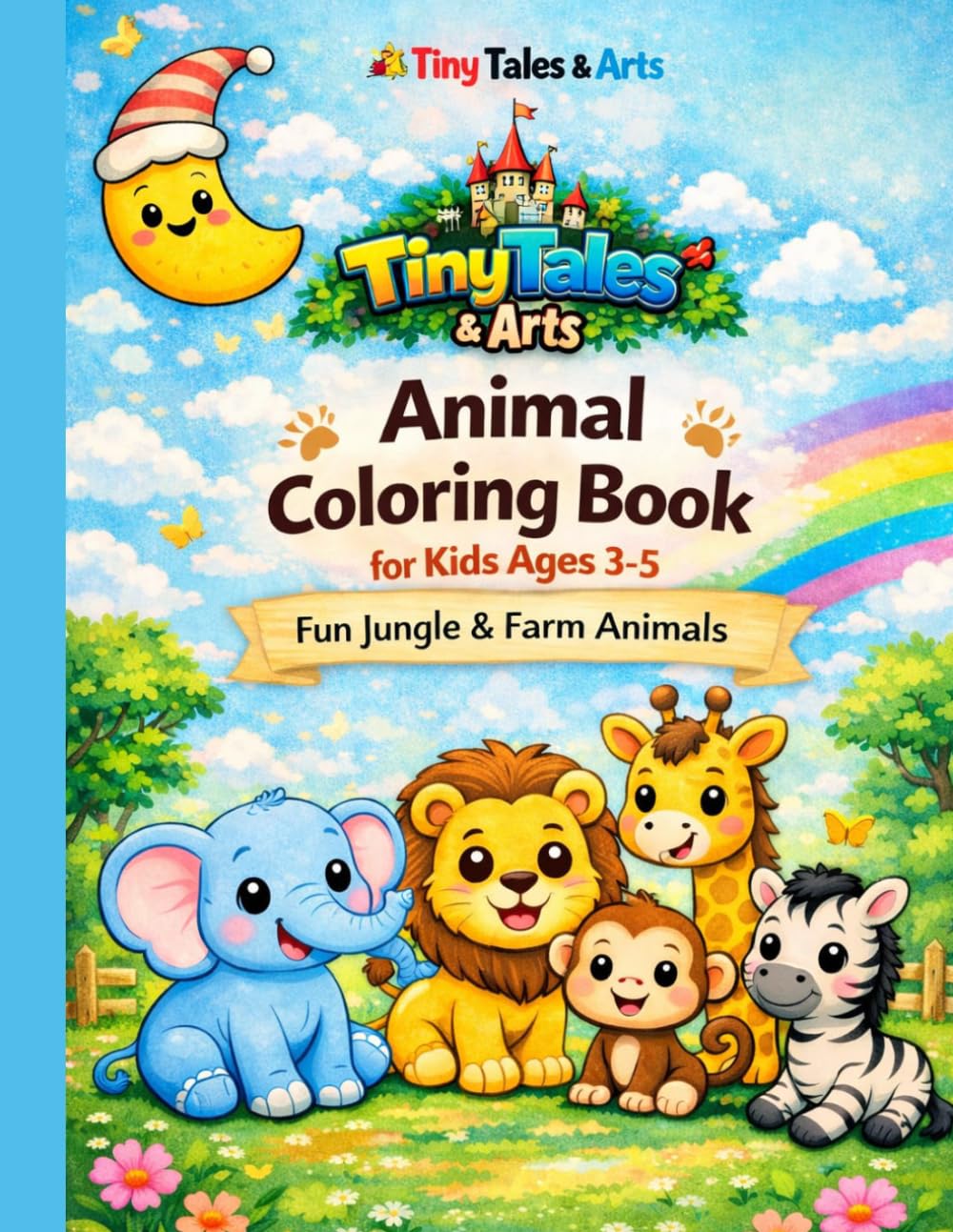 Animal Coloring Book for Kids Ages 3-5: Fun Jungle & Farm Animals