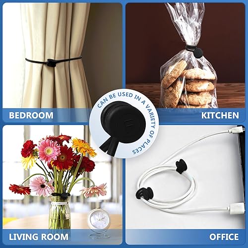 Miniatura 7 de Bridas magnéticas para cables, organizadores de cables magnéticos de silicona reutilizables para agrupar, clips de refrigerador, marcadores de