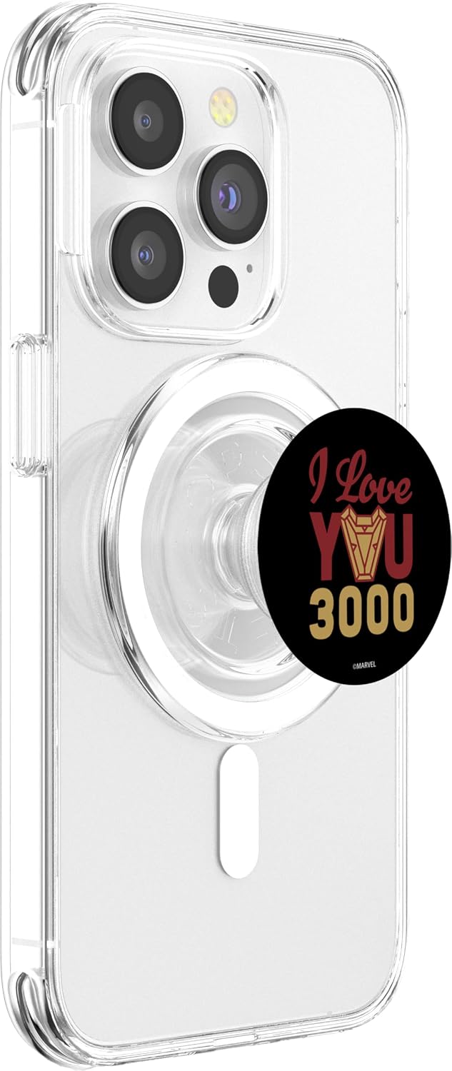 Marvel Avengers: Endgame I Love You 3000 Yellow Arc Reactor PopSockets MagSafe PopGrip for iPhone