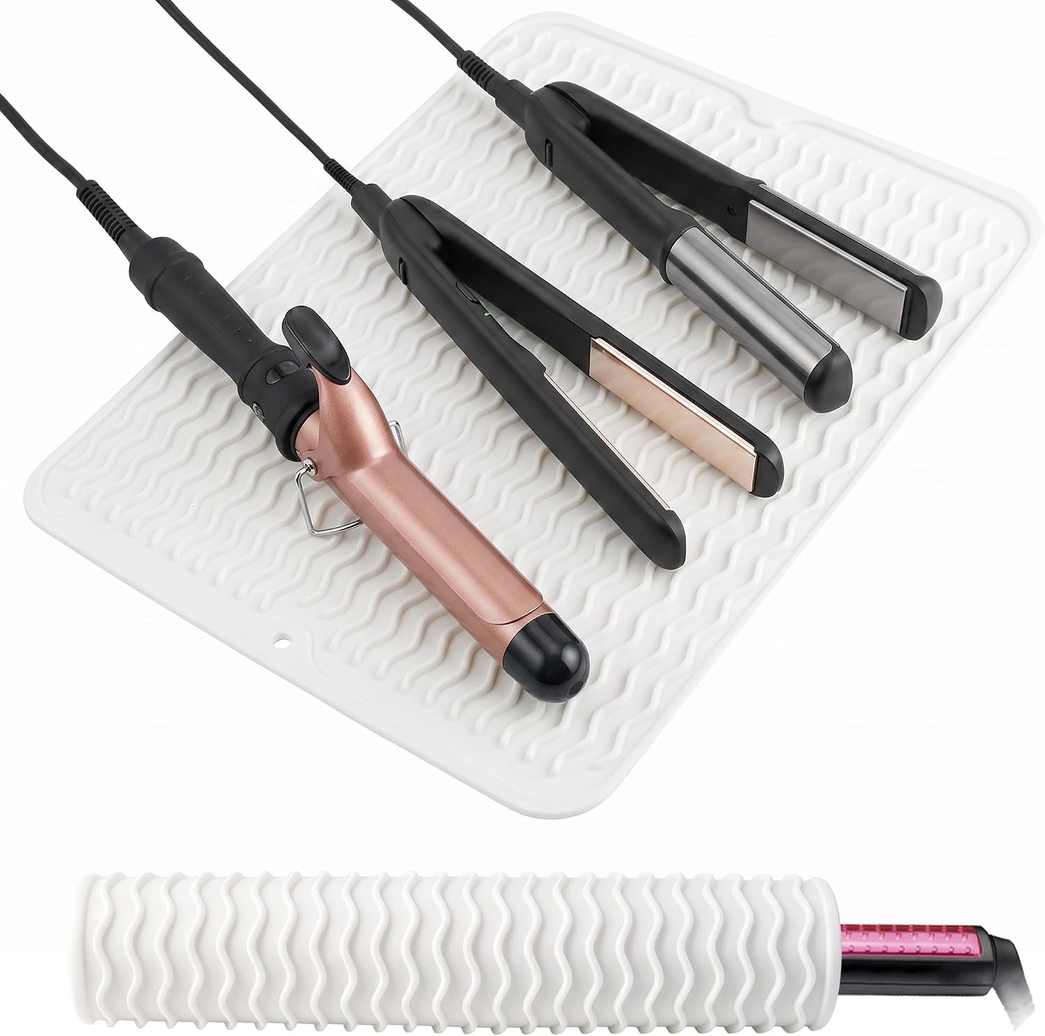 Oversize Silicone Heat Resistant Mat for Hair Tools(15" x 11.8")
