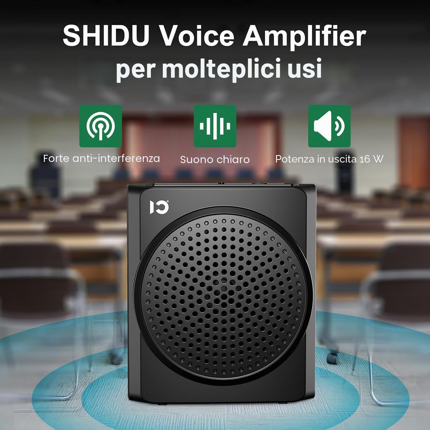 Amplificatore vocale portatile con microfono senza fili per insegnanti | Professionale Amplificatore vocale con microfono a clip, megafono vocale 2 lavalier wireless microfonos da cintura