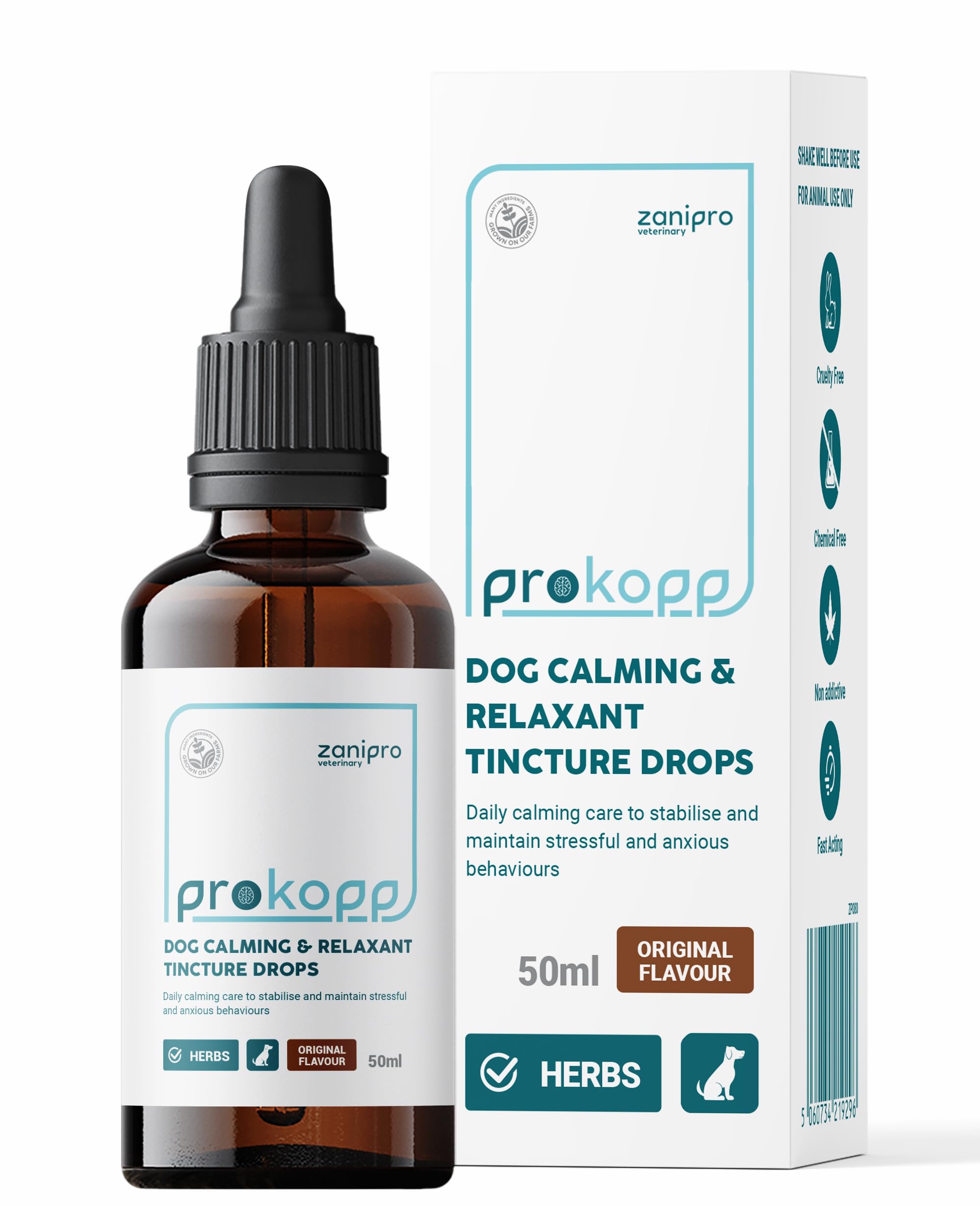 Zanipro Valerian Dog Calming Drops, 100% Natural Herbal Dog Anxiety Relief Calmer