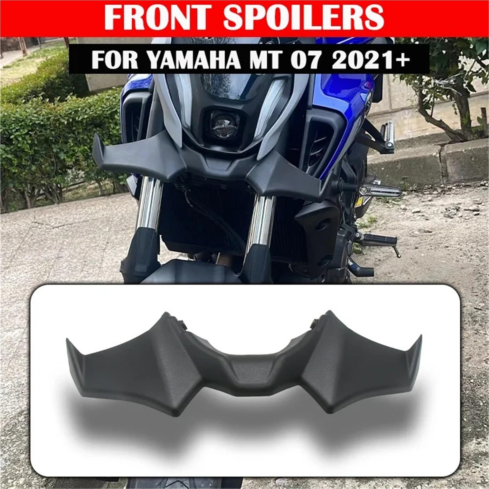 Front Bumper Splitter dachowy Pasuje do motocykla YAMAHA MT 07 2021-2023 Naked Front Downforce Spoiler Winglet Aerodynamic Wing Kit