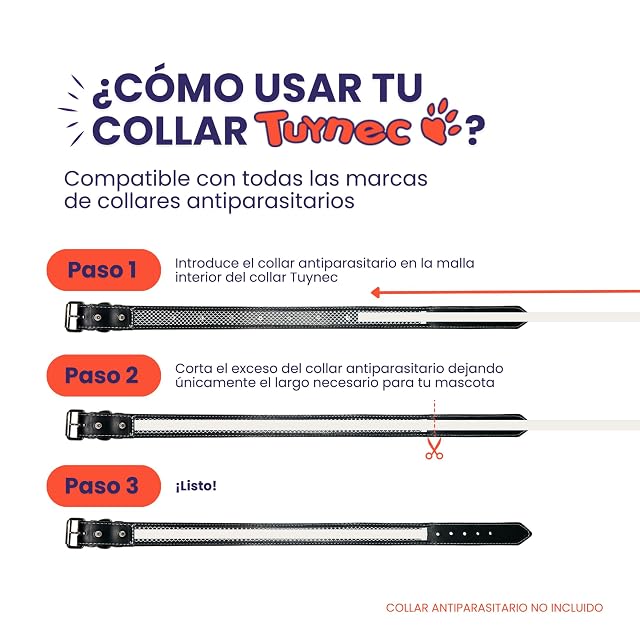 Foto 2 de 7 de TUYNEC - Collar para Perros con Funda para Collar Antiparasitario Perros, Hecho a Mano con Cuero de Primera…