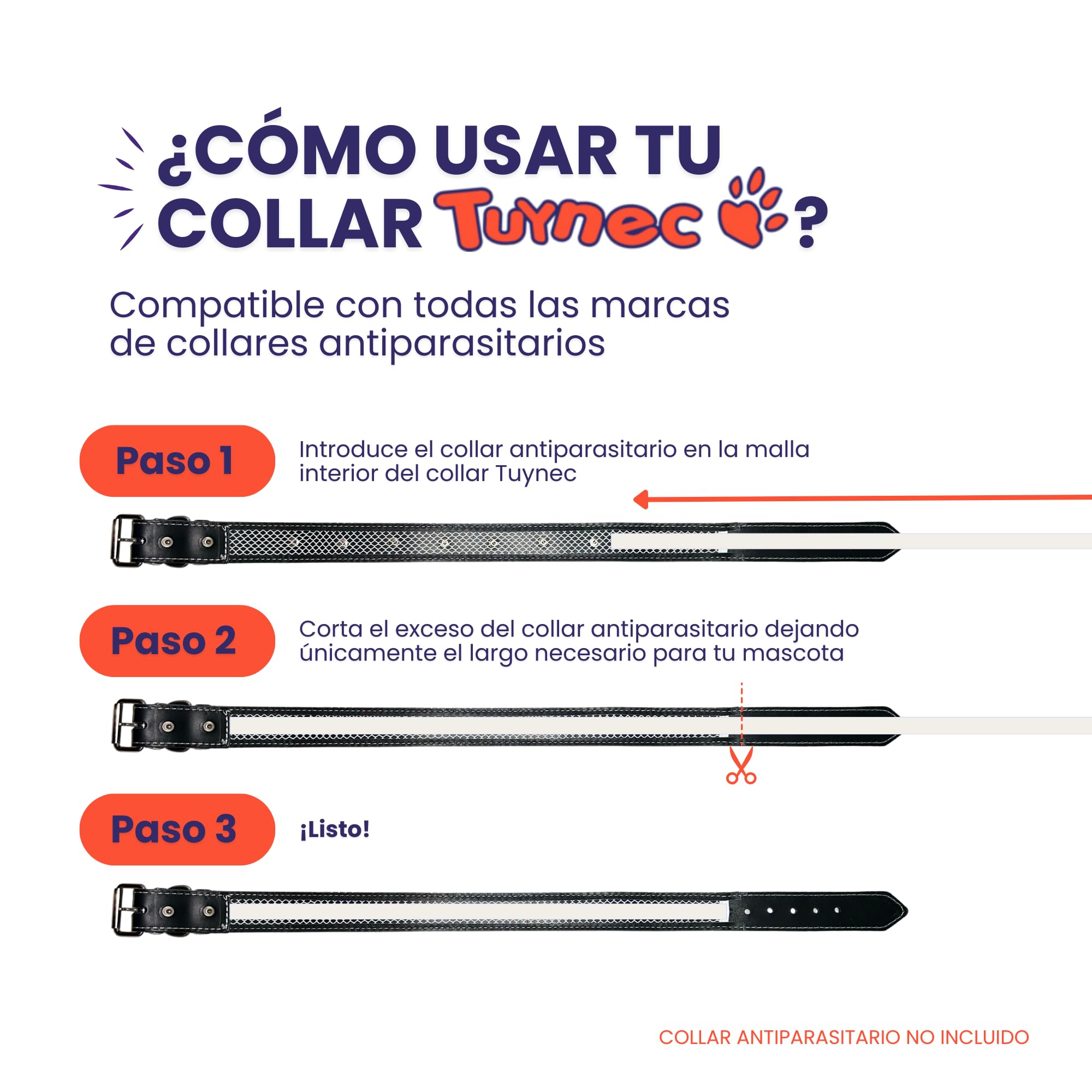 Collar para Perros con Funda para Collar Antiparasitario Perros, Hecho a Mano con Cuero de Primera Calidad Que Protege el Collar Antipulgas Perro y Prolonga su Duración