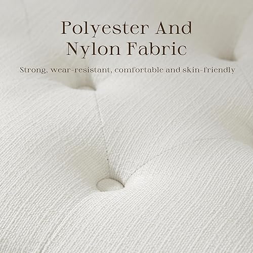 Miniatura 4 de Otomana pequeña con almacenamiento, otomana tapizada con reposapiés, taburetes, banco rectangular tapizado de 24" con patas de madera maciza para