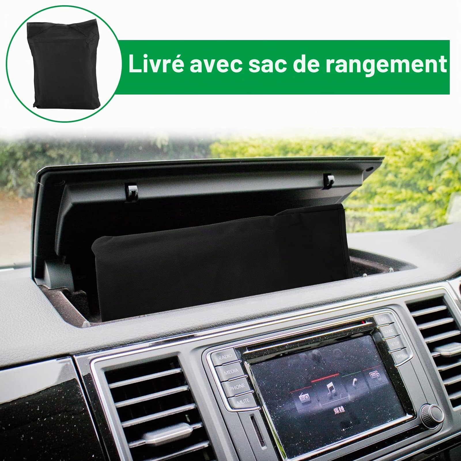 Housse de Pare-Brise Avant Pare Soleil pour R enault Trafic Tissu 600D | CICMOD Pare-Brise de Voiture Couverture Contre la Glace Anti-Neige Soleil Frost