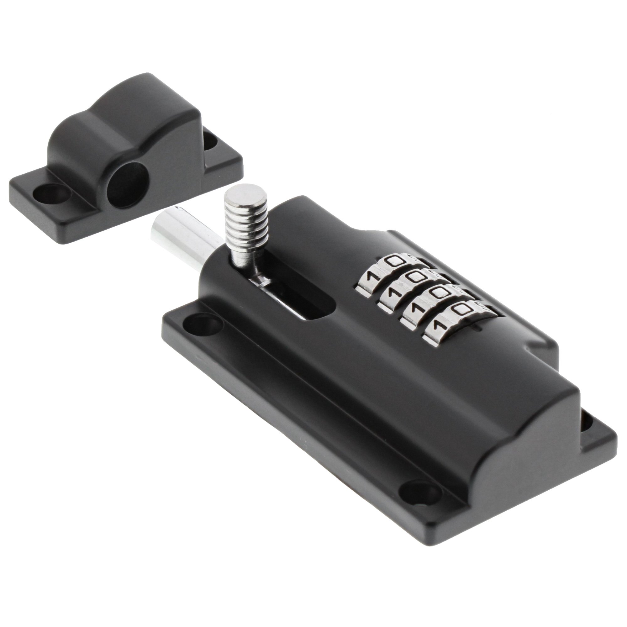 Burg Wächter 39400 110M 4DIAL Combi Lock Bolt 100CSB, Black