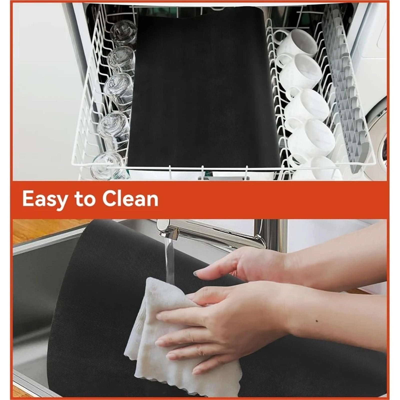 Ofenmatte Ofenmatten, Ofeneinlagen, Wiederverwendbare Backmatten, Antihaft-Schutzmatten for Partys im Freien, Küchenutensilien, hitzebeständige Grillmatten(Black6PCS,50X40cm)