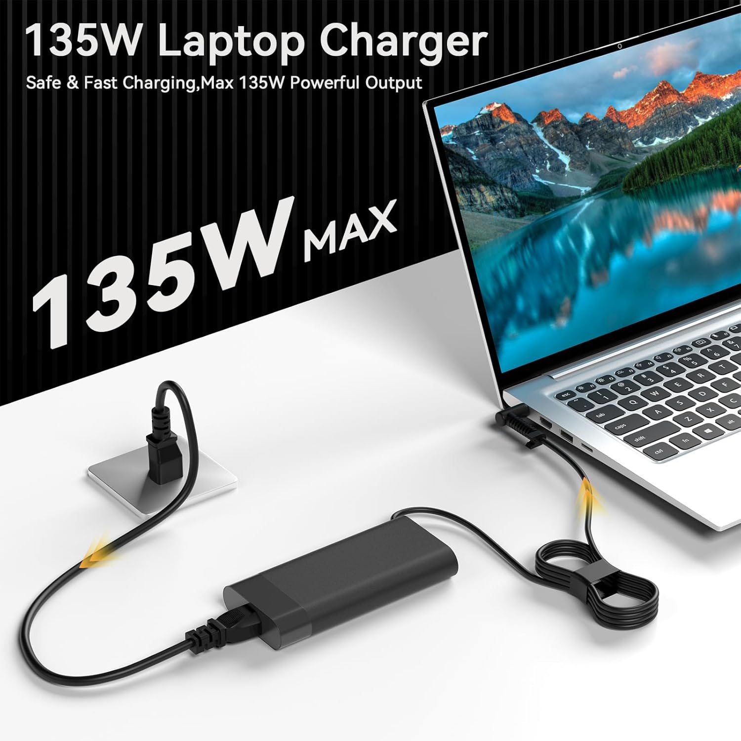 135W Laptop Charger Compatible with HP Spectre x360 15 16 Inch,Pavilion Gaming,Omen,Envy,15-DF,15-DC,15-CH, 15t, 16-F, 16t, 15-EC0751MS,L15534-001,TPN-DA11 AC Adapter Power Supply Cord,19.5V 6.9A