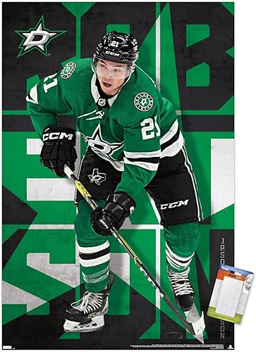 Trends International Póster de pared de Jason Robertson 23 de la NHL Dallas Stars
