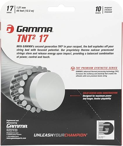 Miniatura 2 de Gamma TNT2 17G - Cuerda de tenis, color blanco